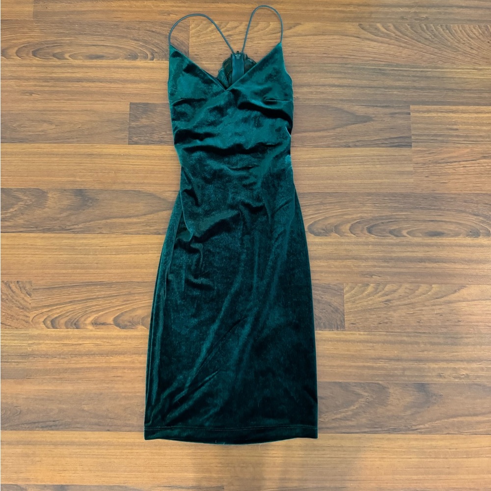 Dark green knee length dress